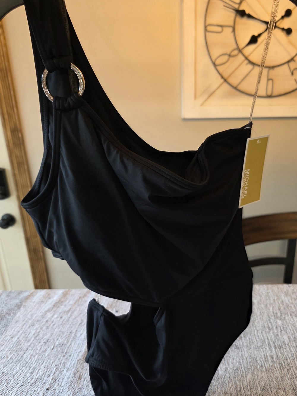 Michael Kors Black One-Shoulder Swimsuit